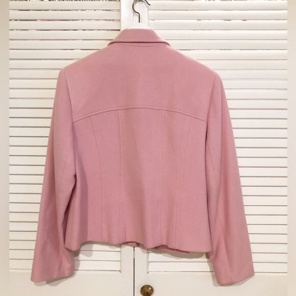 Louben Pink Wool Full Zip Collared Coat - Picture 3 of 8
